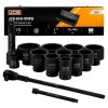 JCB Set NARAZNIH orodij 1" Cr-Mo 12-krakastih 15 ELEMENTOV