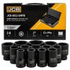 Set udarnih vtičnikov JCB 1" Cr-Mo 6-okolčnih globokih 14 delni