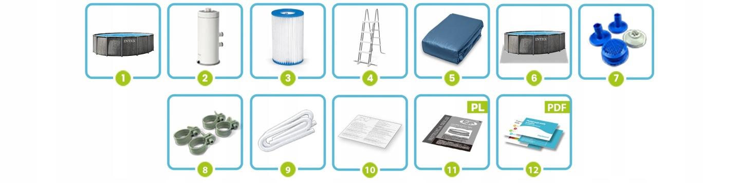 Detail produktu Nadzemný bazén s konštrukciou INTEX 457 × 122 cm súprava 12 v 1 J-26742ND