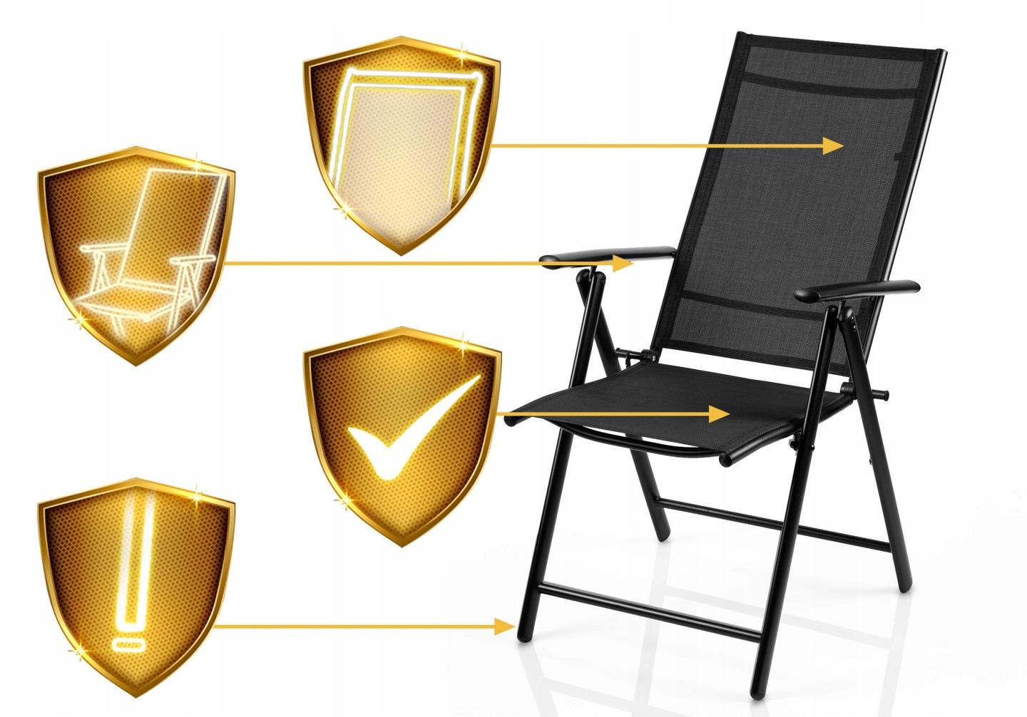 Detail produktu Záhradné polohovacie skladacie stoličky 2 ks, čierne J-298300-2