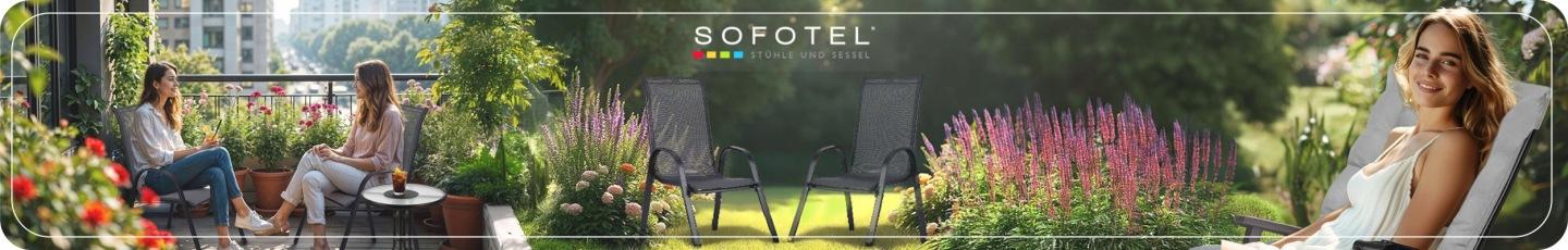 Skladacie polohovacie záhradné kreslo Sofotel SO-983 čierne J-298300