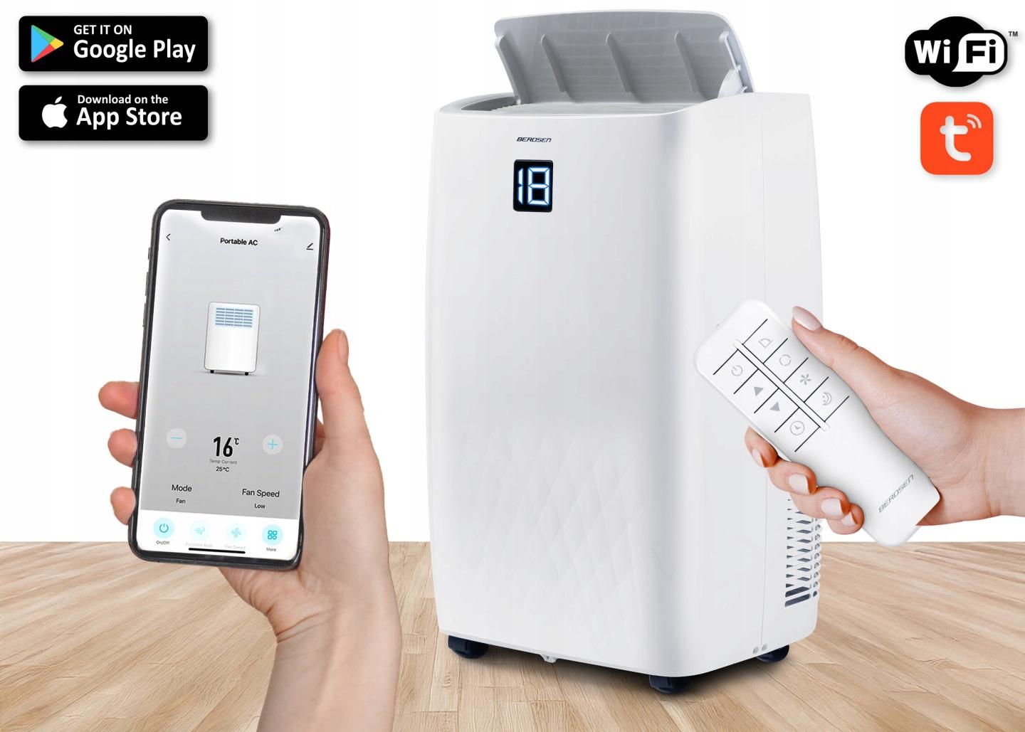 Detail produktu Mobilná klimatizácia 5 v 1 s kúrením a odvlhčovaním 14000 BTU + okenné tesnenie Berdsen BD-581 J-358100-359900