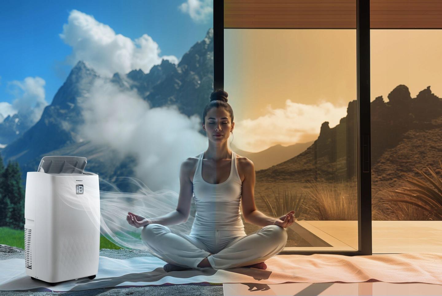 Detail produktu Mobilná klimatizácia 5 v 1 s kúrením a odvlhčovaním 14000 BTU + okenné tesnenie Berdsen BD-581 J-358100-359900
