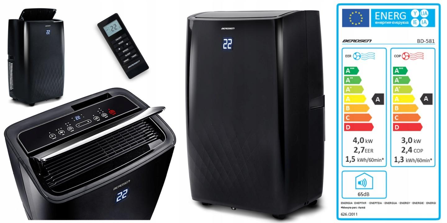 Detail produktu Mobilná klimatizácia 14000 BTU s kúrením, odvlhčovaním a okenným tesnením Berdsen BD-581 J-358101-359900