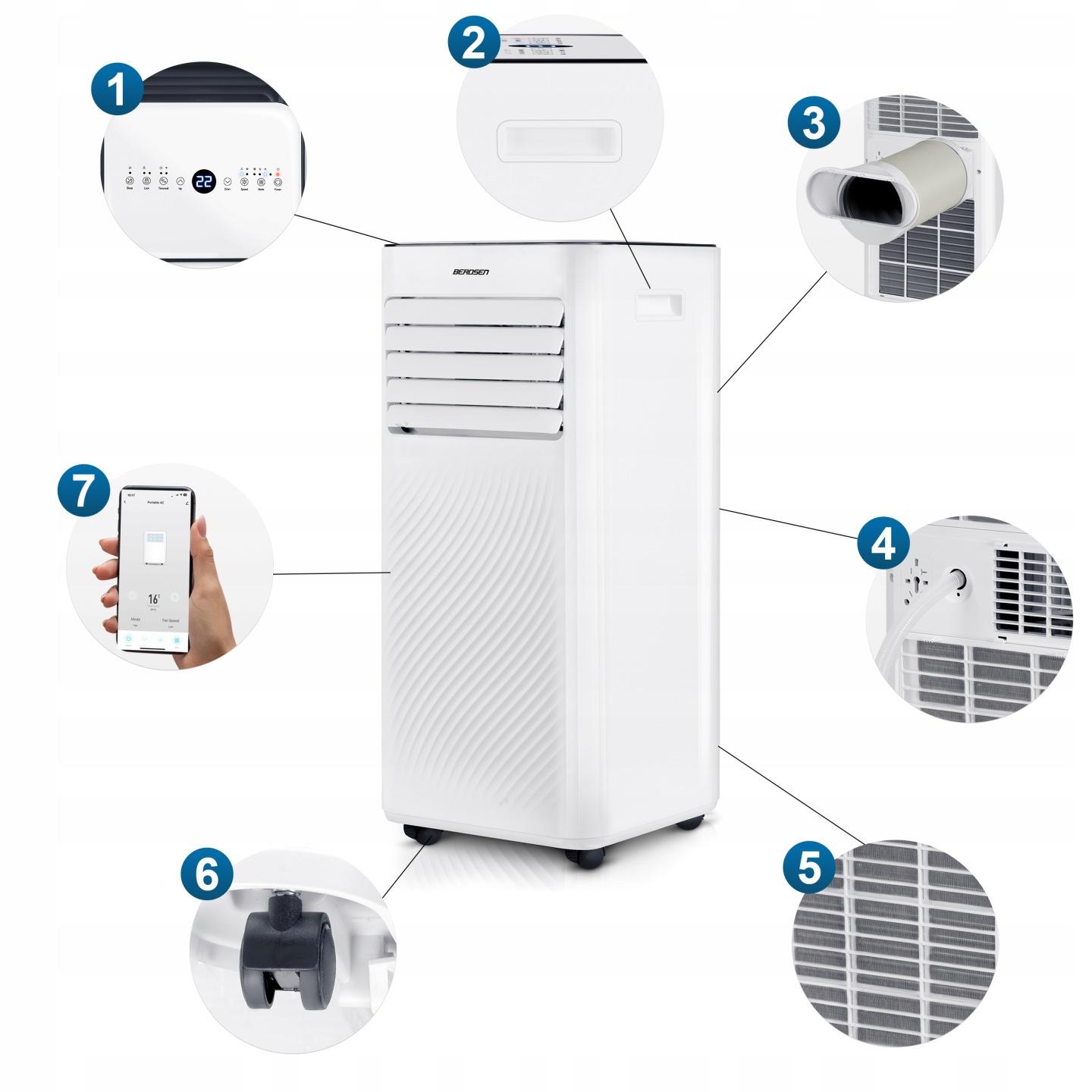 Detail produktu Mobilná klimatizácia 9000 BTU s tesnením do okna Berdsen BD-582 J-358200-359900