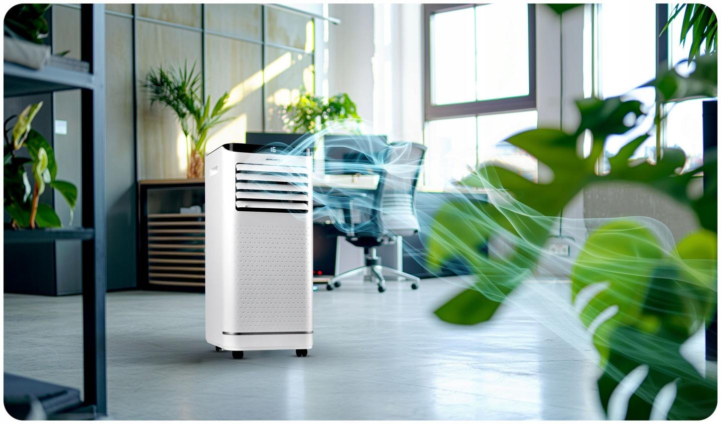 Detail produktu Mobilná klimatizácia s odvlhčovaním 9000 BTU + okenné tesnenie J-358300-359900