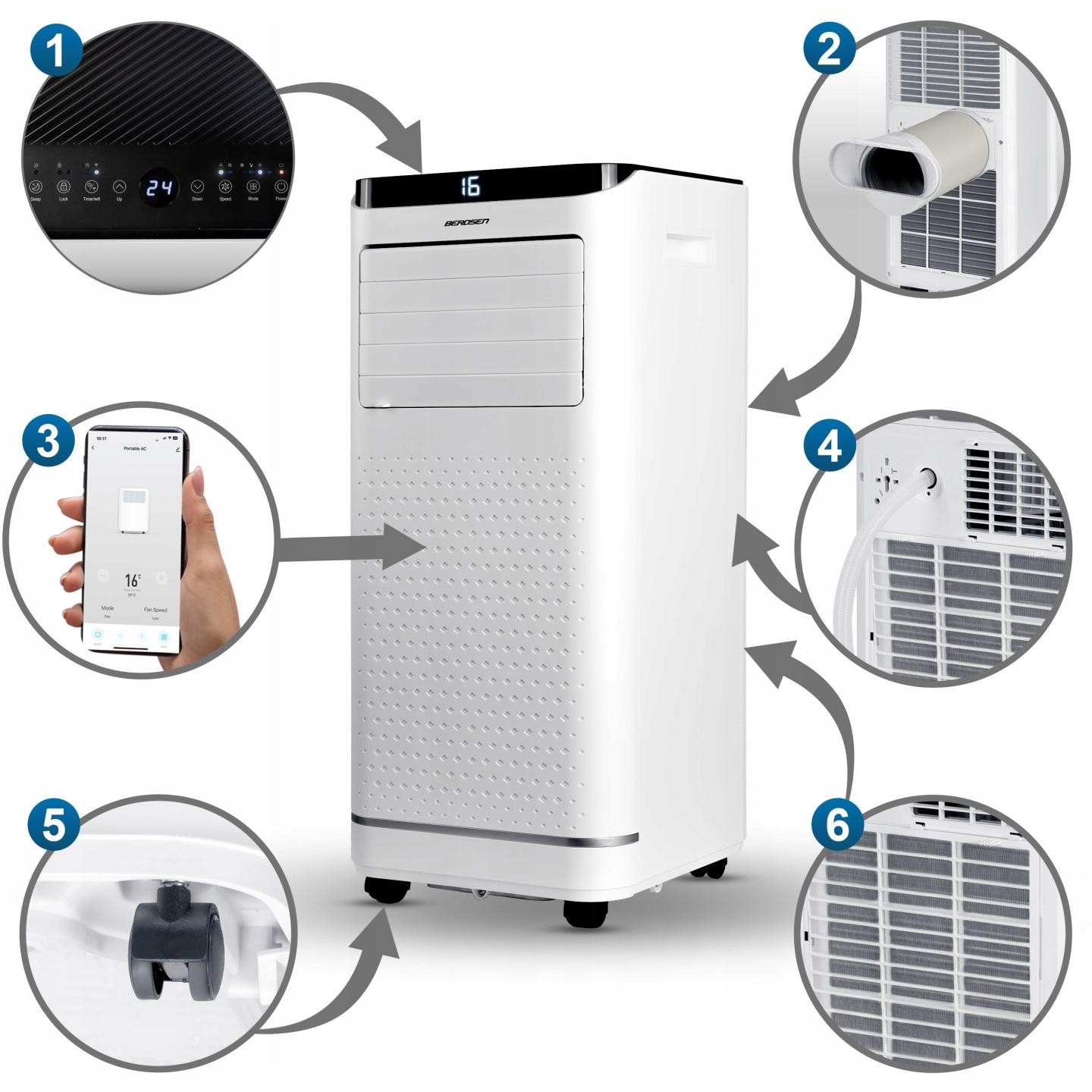 Detail produktu Mobilná klimatizácia s odvlhčovaním 9000 BTU + okenné tesnenie J-358300-359900