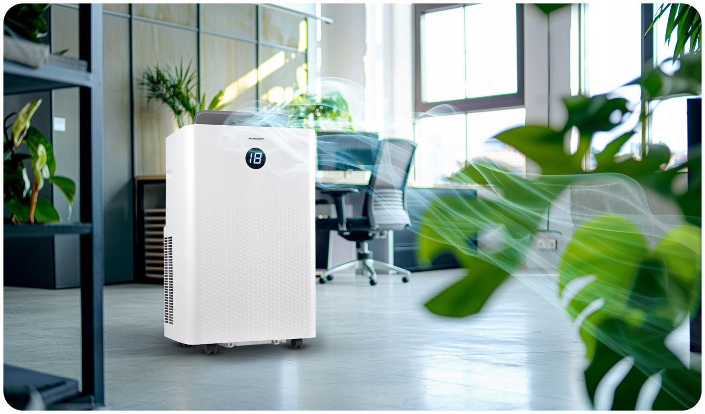 Detail produktu Mobilná klimatizácia 14000 BTU s kúrením, odvlhčovaním, Wi-Fi a okenným tesnením J-358400-359900