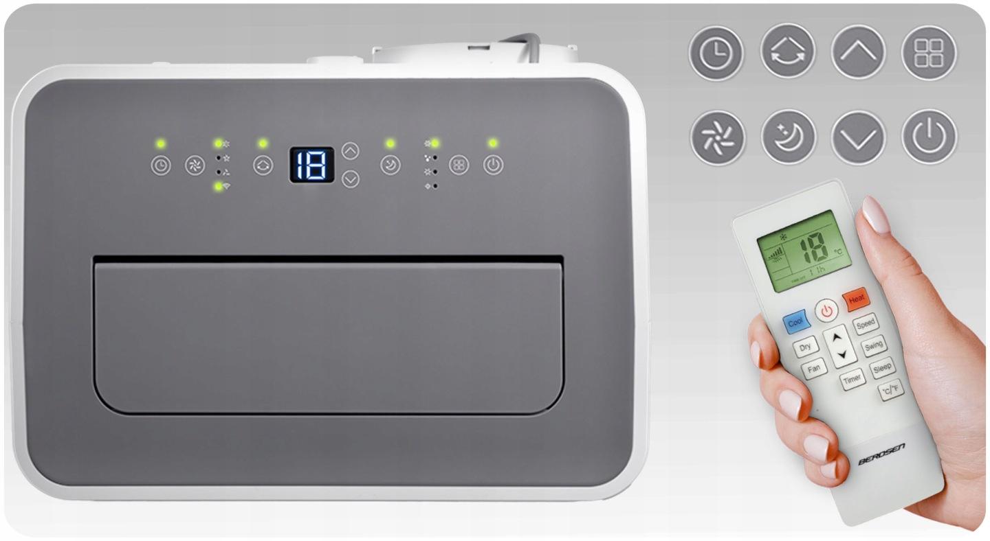 Detail produktu Mobilná klimatizácia 14000 BTU s kúrením, odvlhčovaním, Wi-Fi a okenným tesnením J-358400-359900