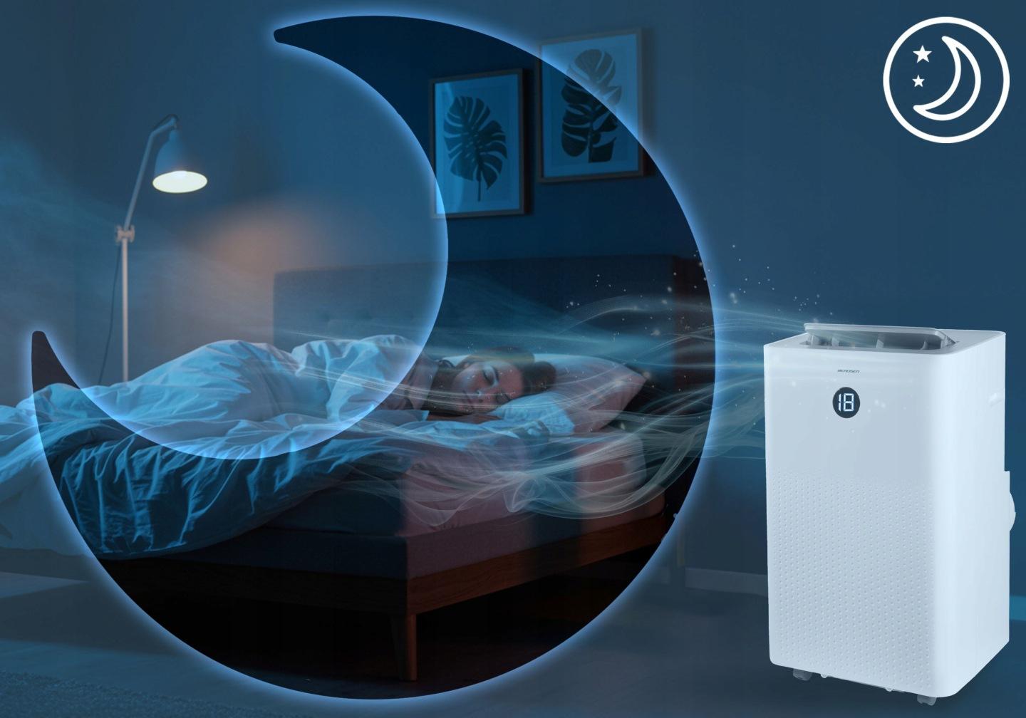 Detail produktu Mobilná klimatizácia 14000 BTU s kúrením, odvlhčovaním, Wi-Fi a okenným tesnením J-358400-359900