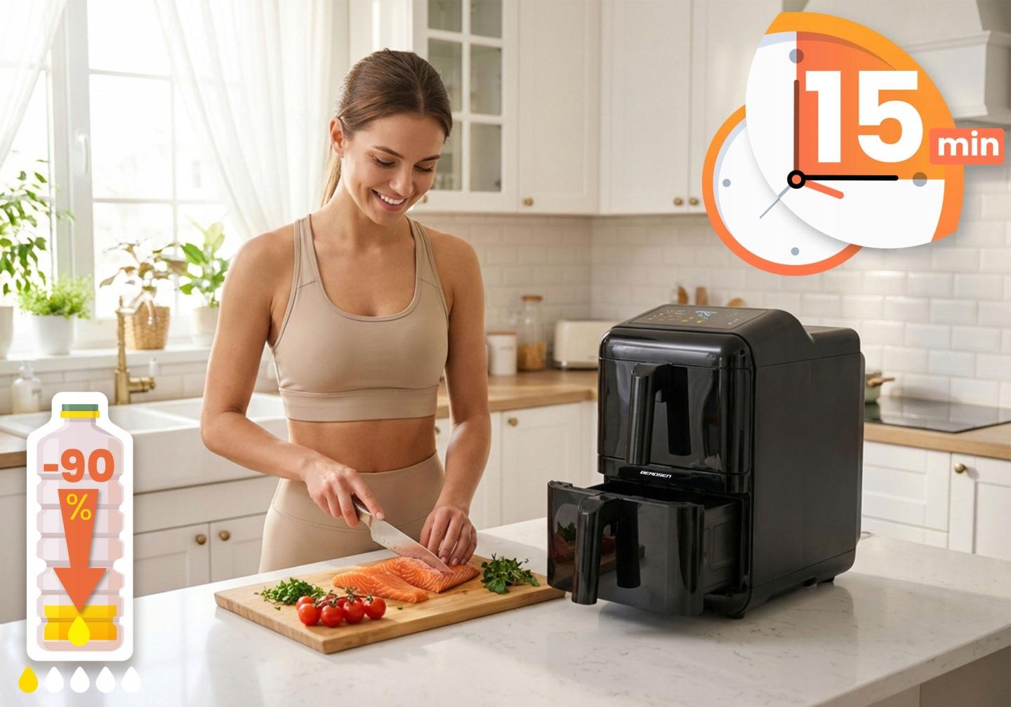 Detail produktu teplovzdušná fritéza, 3000 W J-366300