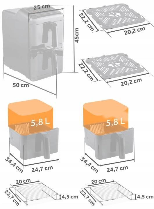 Detail produktu teplovzdušná fritéza, 3000 W J-366300