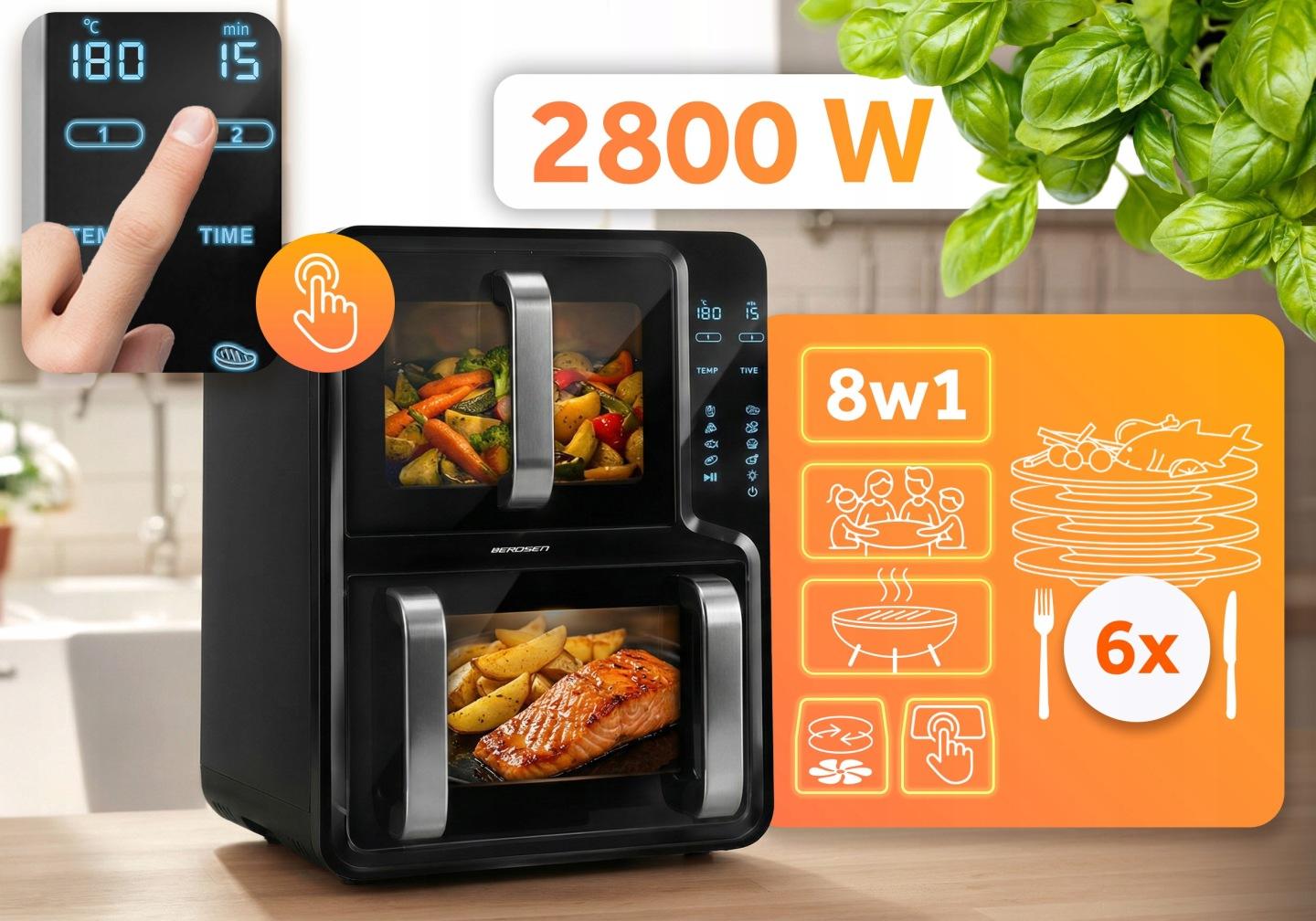 teplovzdušná fritéza, 2800W J-366400