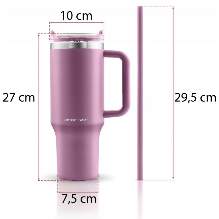 Detail produktu Termohrnček so slamkou 1180 ml ružový J-378802