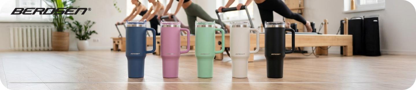 Termohrnček so slamkou 1180 ml krémový J-378804