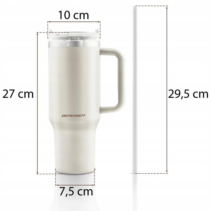 Detail produktu Termohrnček so slamkou 1180 ml krémový J-378804