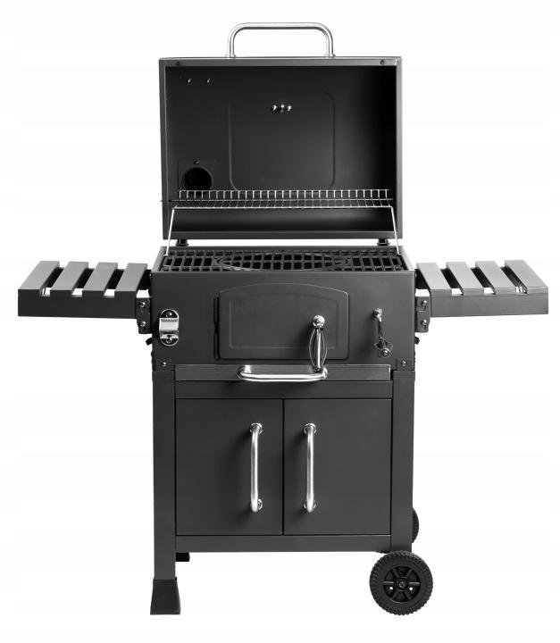 Detail produktu Záhradný gril na drevené uhlie s poklopom, komínom a liatinovým roštom Berdsen BD-893 J-389300