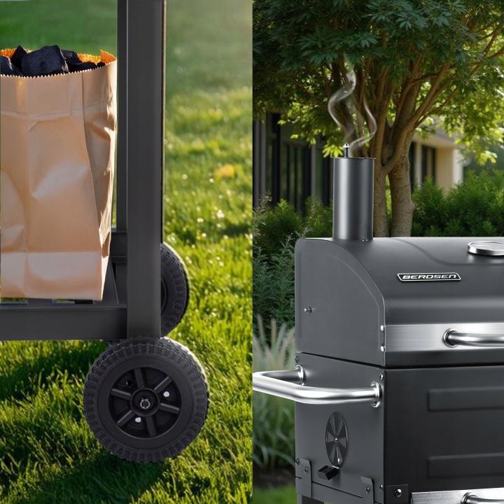 Detail produktu Záhradný gril na uhlie s poklopom a teplomerom Berdsen BD-894 J-389400