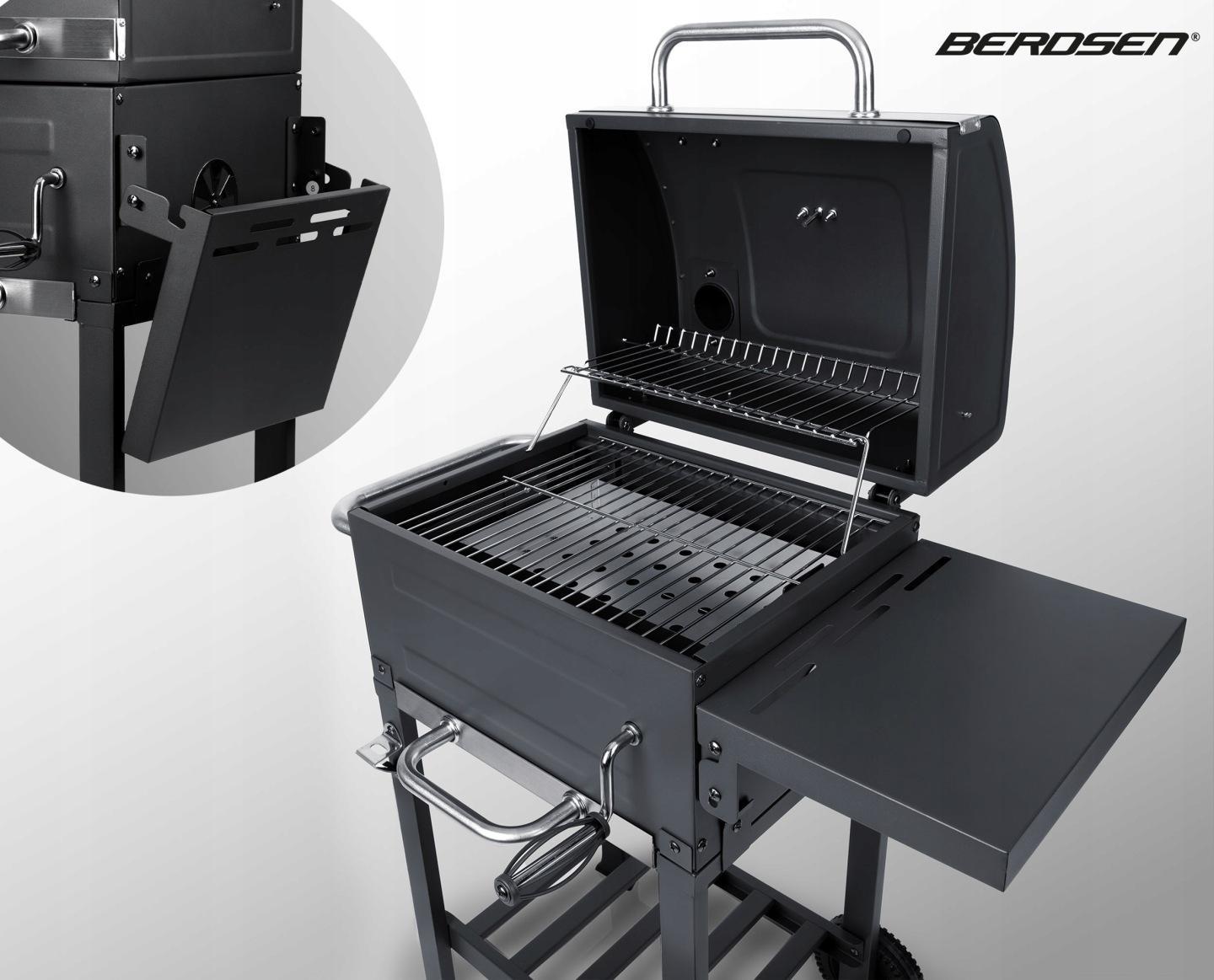 Detail produktu Záhradný gril na uhlie s poklopom a teplomerom Berdsen BD-894 J-389400
