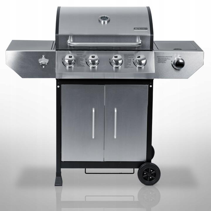 Detail produktu Záhradný plynový gril s liatinovým roštom a poklopom 4+1 horák Berdsen BD-896 J-389600