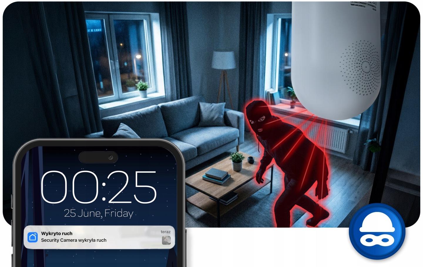 Detail produktu Otočná vnútorná Wi-Fi IP kamera 5 Mpx Berdsen BD-941 J-394100