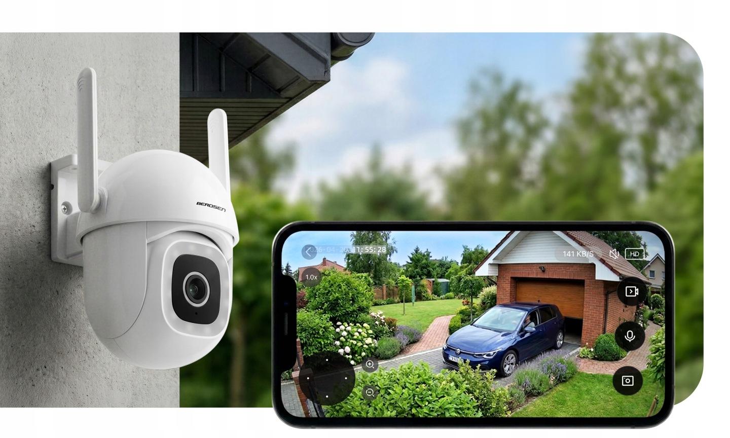Detail produktu Vonkajšia otočná Wi-Fi IP kamera 5 Mpx Berdsen BD-943 J-394300