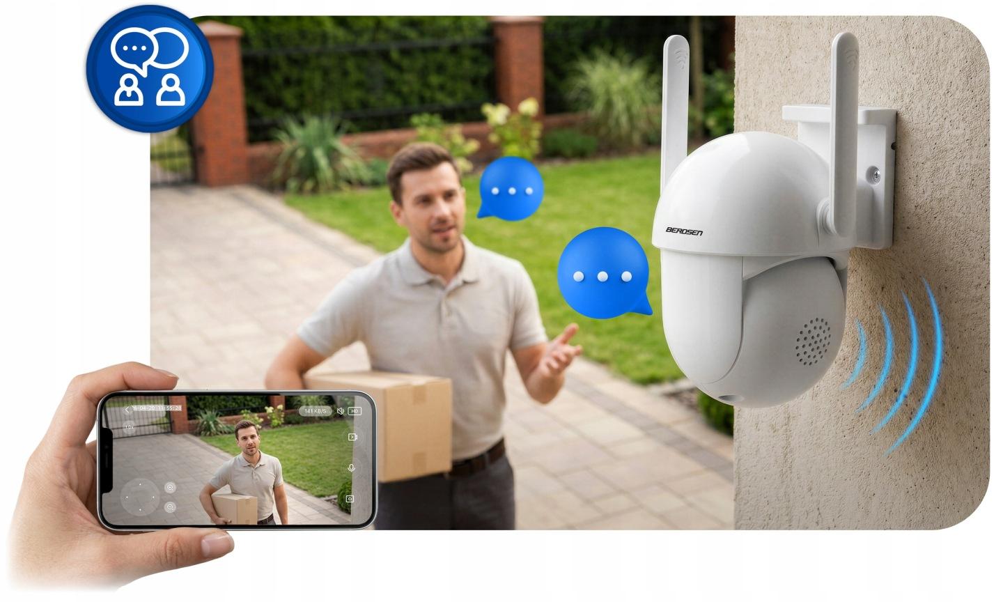 Detail produktu Vonkajšia otočná Wi-Fi IP kamera 5 Mpx Berdsen BD-943 J-394300