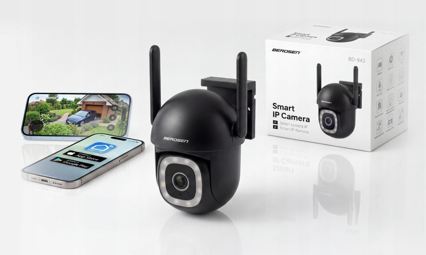 Detail produktu Vonkajšia otočná Wi-Fi IP kamera Berdsen BD-943 5 Mpx J-394301