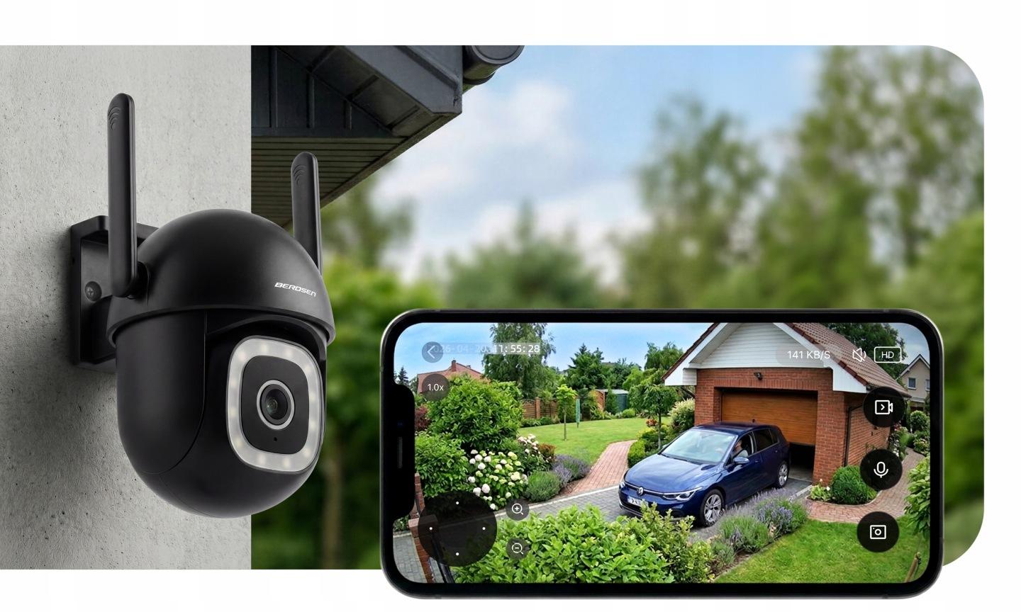 Detail produktu Vonkajšia otočná Wi-Fi IP kamera Berdsen BD-943 5 Mpx J-394301