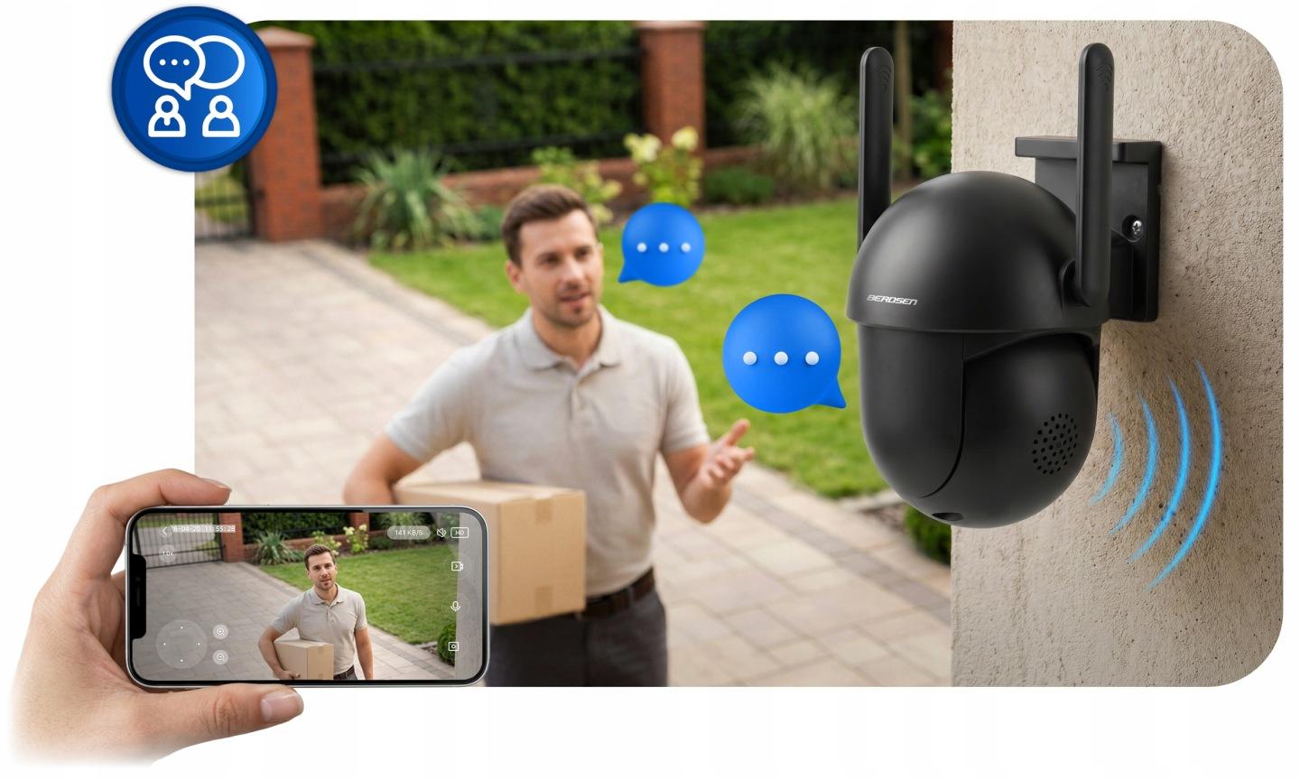 Detail produktu Vonkajšia otočná Wi-Fi IP kamera Berdsen BD-943 5 Mpx J-394301