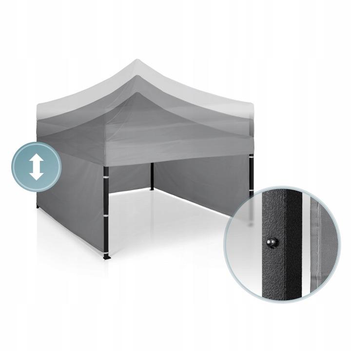Detail produktu Záhradný párty stan 3 × 3 m s 3 bočnými stenami sivý J-430001