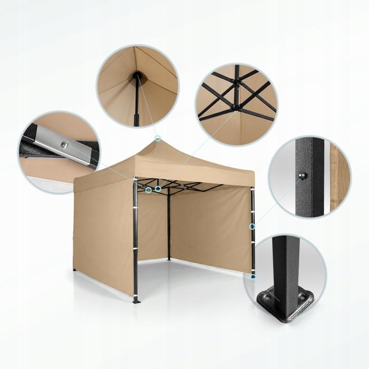 Detail produktu Záhradný altánok 3 × 3 m, 3 bočné steny, béžový J-430002