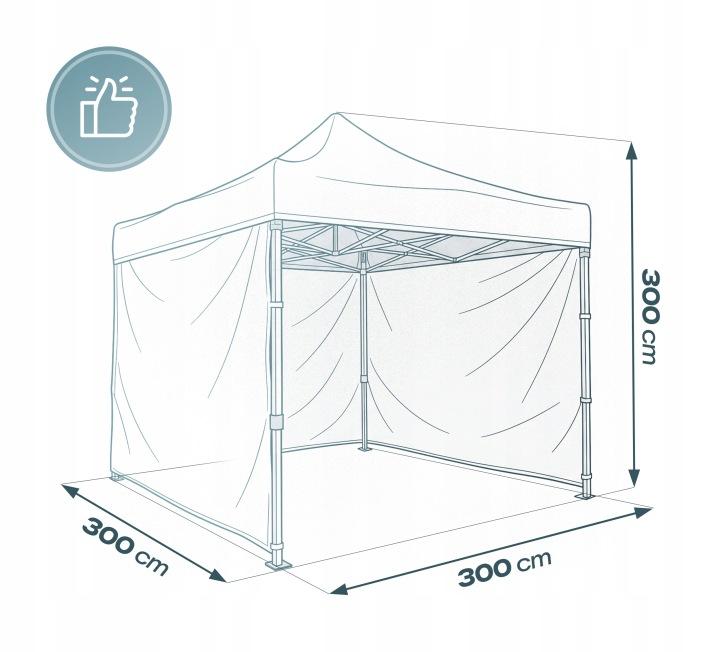 Detail produktu Záhradný altánok 3 × 3 m, 3 bočné steny, béžový J-430002