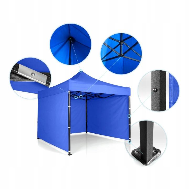 Detail produktu Záhradný altánok 3 × 3 m s 3 bočnicami modrý J-430003