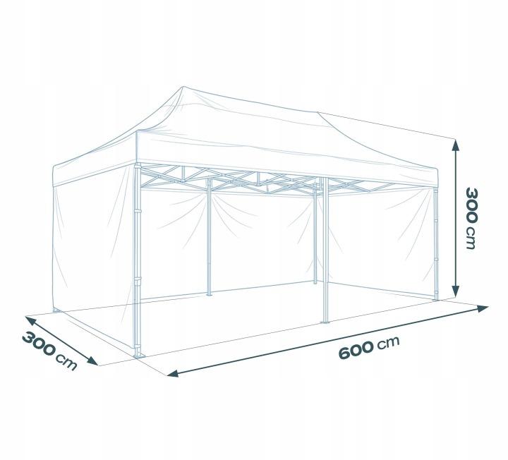 Detail produktu Záhradný altánok 3 × 6 m s 3 bočnicami čierny J-430100