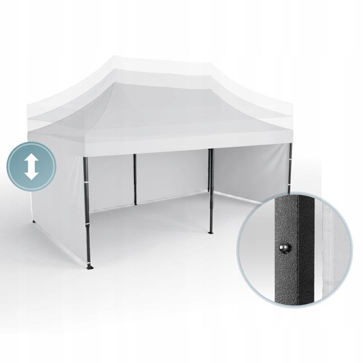 Detail produktu Párty stan 3 × 6 m s 3 bočnými stenami biely J-430101