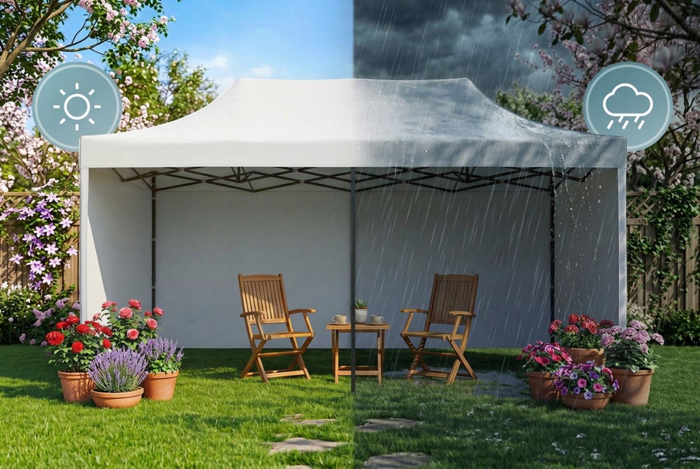 Detail produktu Párty stan 3 × 6 m s 3 bočnými stenami biely J-430101