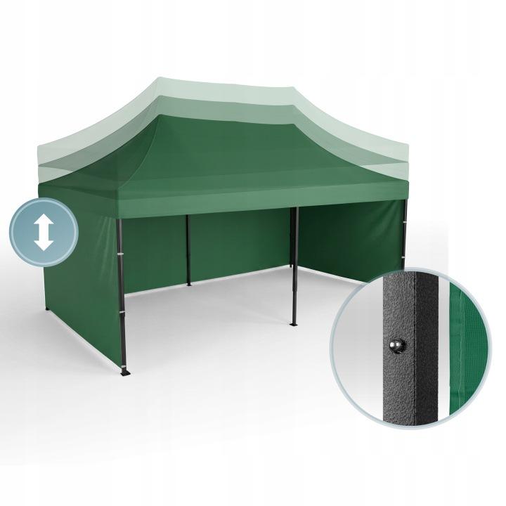 Detail produktu Párty stan 3 × 6 m s 3 bočnými stenami zelený J-430102