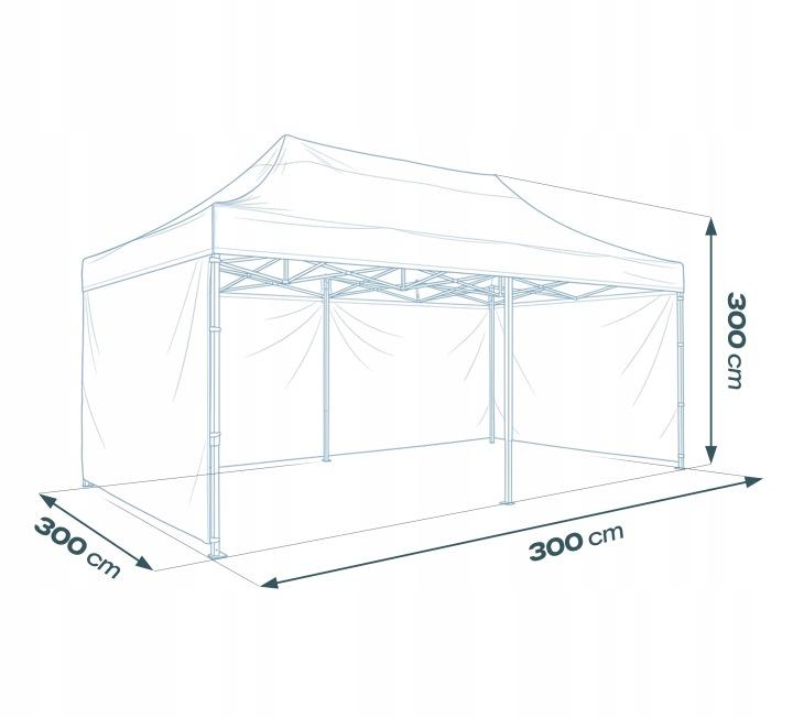 Detail produktu Párty stan 3 × 6 m s 3 bočnými stenami zelený J-430102