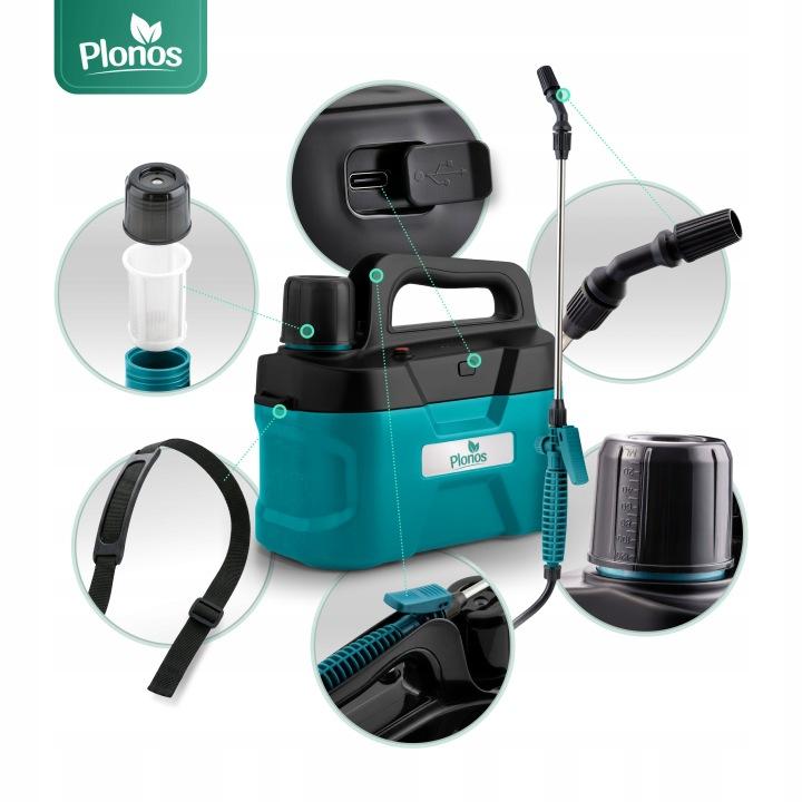 Detail produktu Akumulátorový tlakový postrekovač 5 l s nastaviteľnou tryskou Plonos PL-607 J-460700