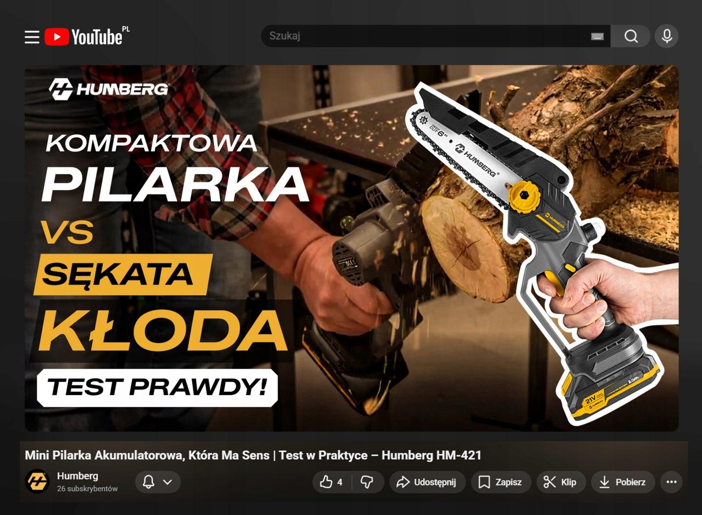 Detail produktu Akumulátorová reťazová píla na konáre Humberg HM-421 6"/8" s 2 batériami J-542100-542190