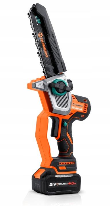 Detail produktu Akumulátorová reťazová píla na konáre Humberg HM-437 21 V 4 Ah, 8" a 10" lišta J-543701