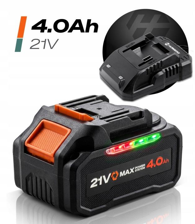Detail produktu Akumulátorová reťazová píla na konáre Humberg HM-437 21 V 4 Ah, 8" a 10" lišta J-543701