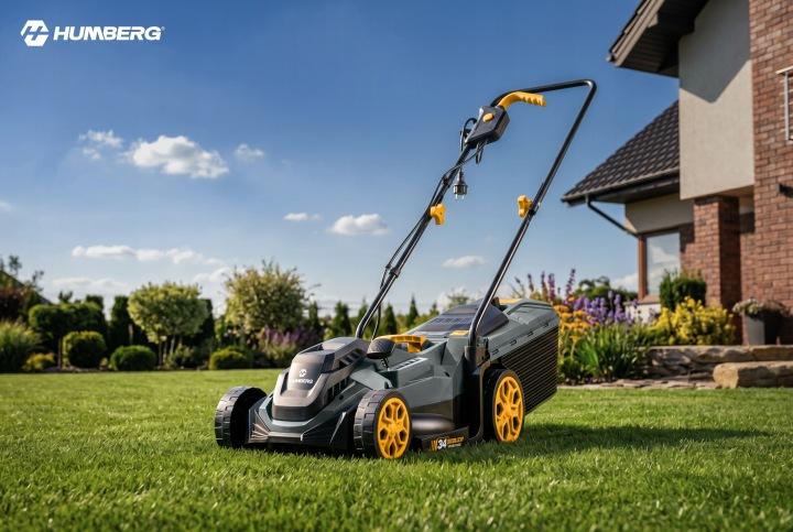 Detail produktu Elektrická kosačka na trávu Humberg HM-612 1400 W 34 cm so zberným košom 30 l J-561200