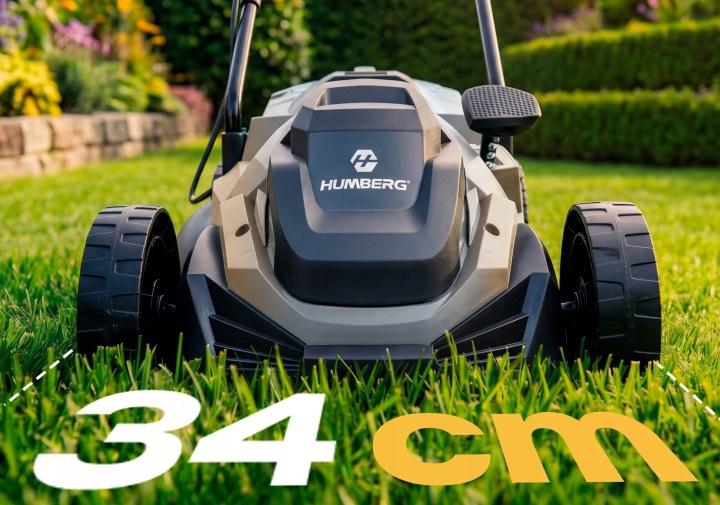 Detail produktu Elektrická kosačka na trávu Humberg HM-612 1400 W 34 cm so zberným košom 30 l J-561200