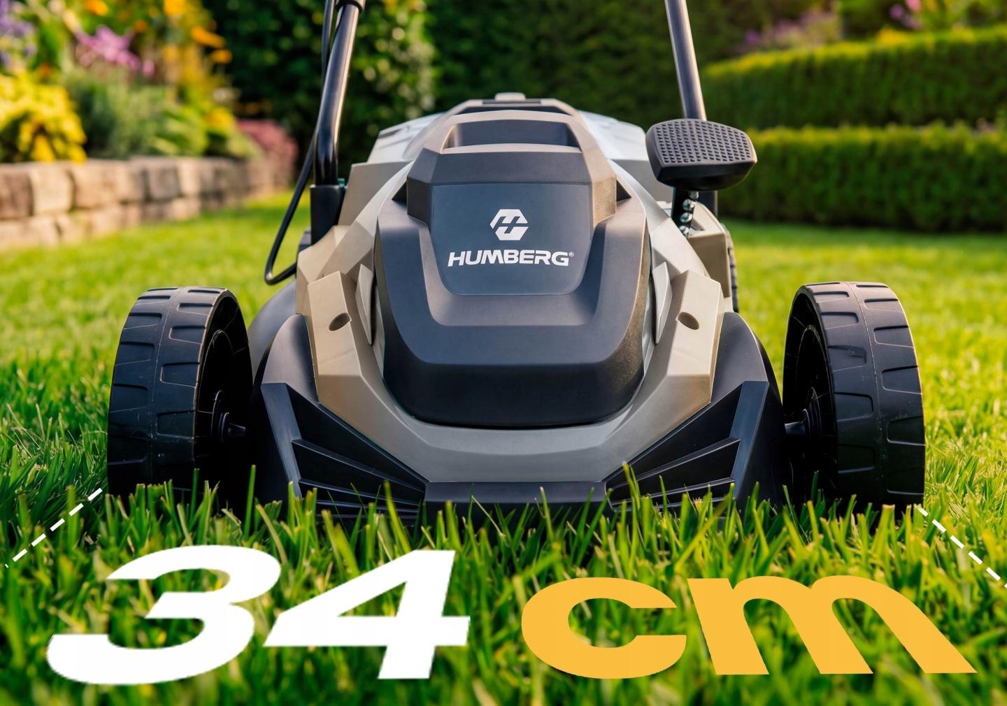 Detail produktu Elektrická kosačka na trávu Humberg HM-612 1400 W 34 cm so zberným košom 30 l J-561200