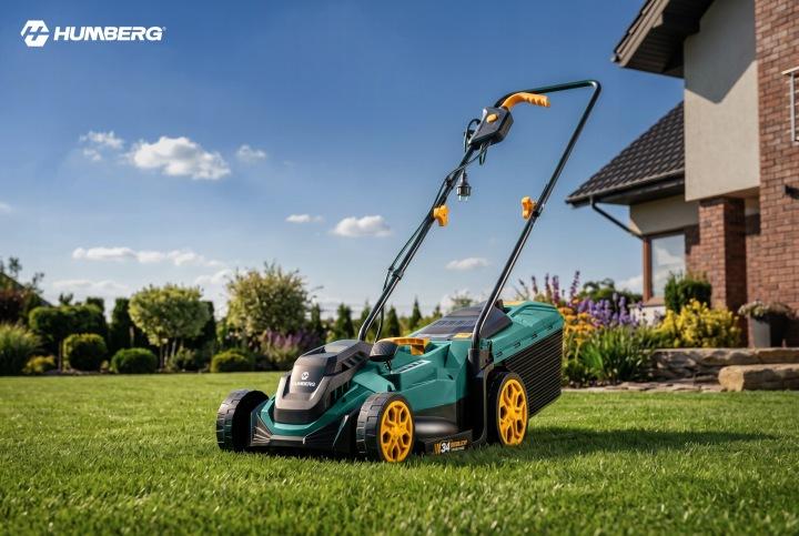 Detail produktu Elektrická kosačka na trávu Humberg HM-612 1400 W 34 cm so zberným košom 30 l J-561201