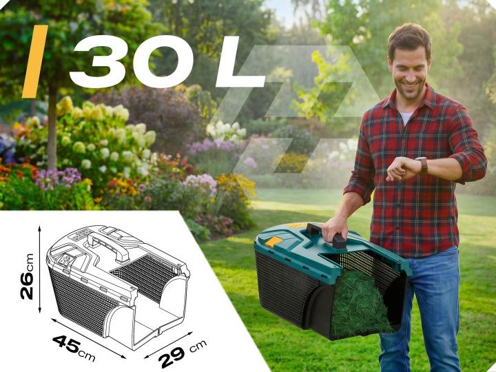 Detail produktu Elektrická kosačka na trávu Humberg HM-612 1400 W 34 cm so zberným košom 30 l J-561201