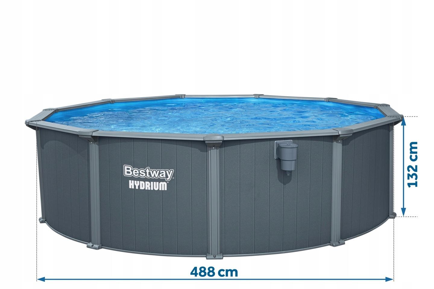 Detail produktu Celoročný panelový nadzemný bazén Bestway Hydrium 488 × 132 cm 13 v 1 J-561CU