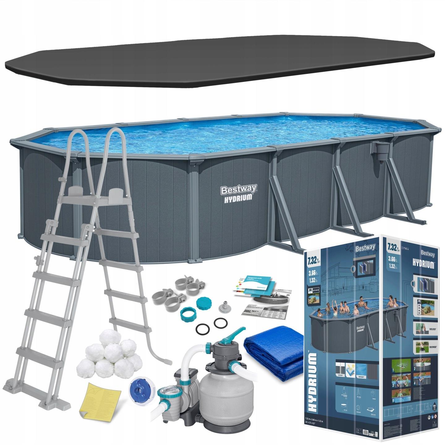 Celoročný panelový nadzemný bazén Bestway Hydrium 732 × 366 × 132 cm J-561CW